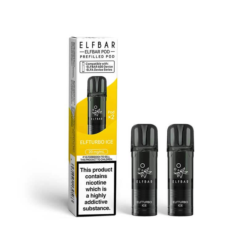 Elf Bar 600 Elfturbo Ice Prefilled Vape Pods 20mg - 2PK