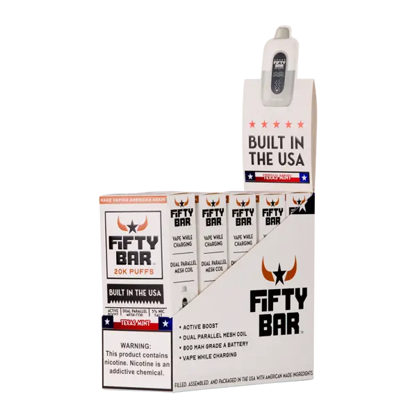 BUY 1 GET 1 FREE Texas Mint Fifty Bar 20K | Vape Amazon India Beard Vape Co