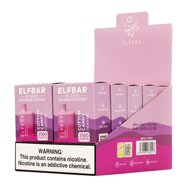 BUY 1 GET 1 FREE Cotton Candy Elf Bar 3500 | Vape Amazon India EBDESIGN