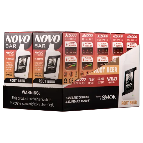 BUY 1 GET 1 FREE Root Beer Novo Bar AL6000 | Vape Amazon India Smok
