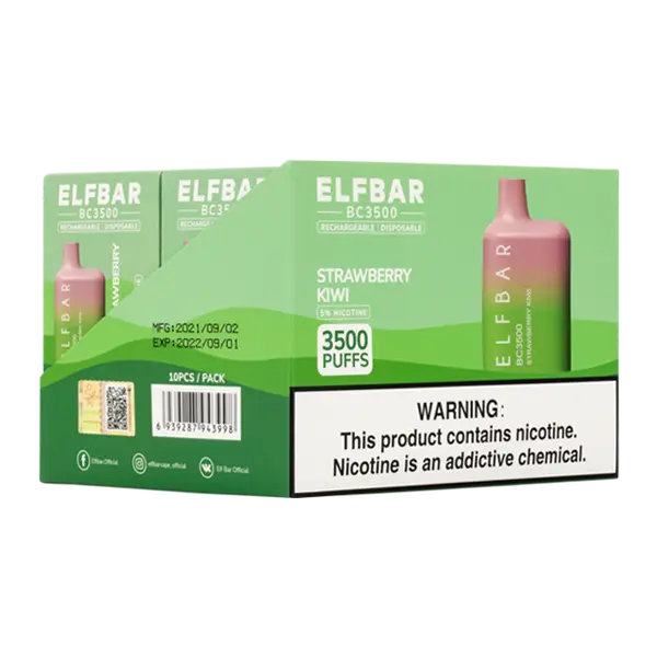 BUY 1 GET 1 FREE Strawberry Kiwi Elf Bar 3500 | Vape Amazon India EBDESIGN