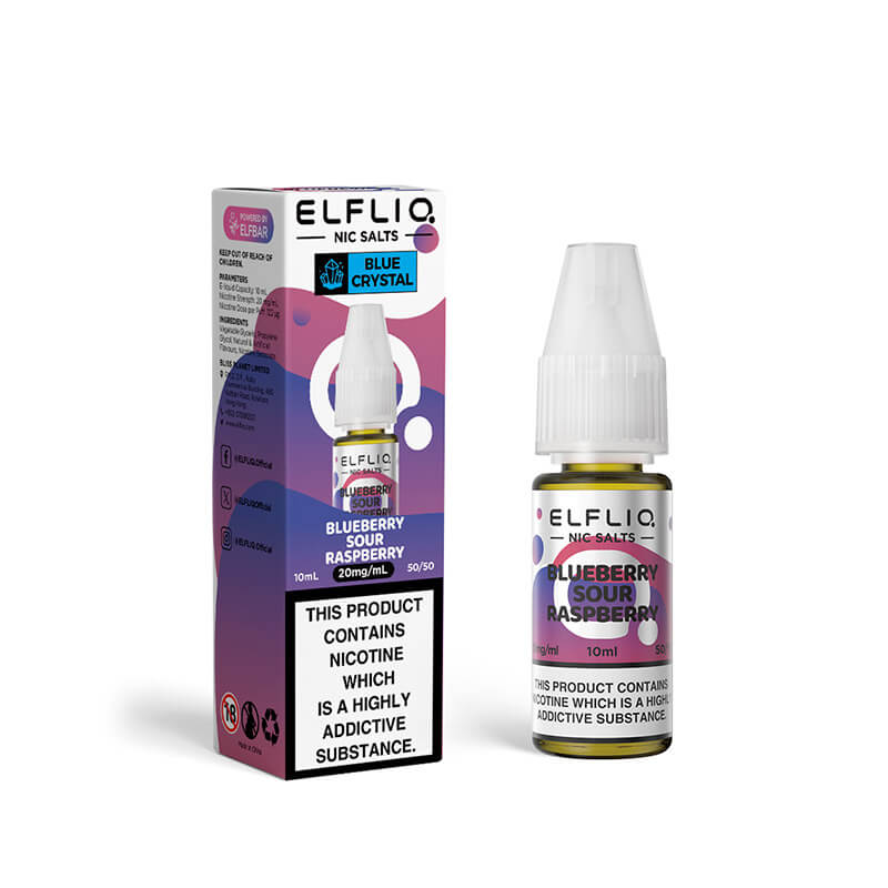 Elf Bar ElfLiq x Crystal Blueberry Sour Raspberry 10ml Nic Salt E-Liquid - 20mg