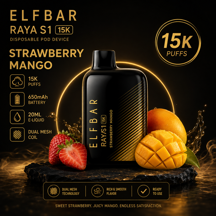 ELF BAR RAYA S1 15K Puffs – Strawberry Mango