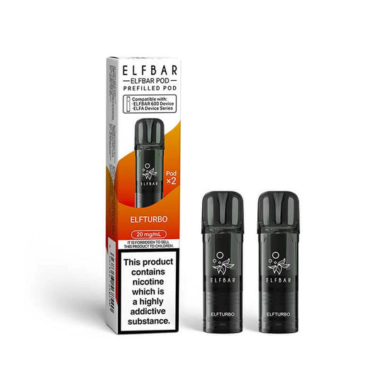 Elf Bar 600 Elfturbo Prefilled Vape Pods 20mg - 2PK