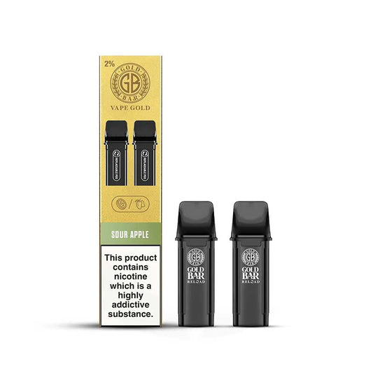 Gold Bar Reload Sour Apple Prefilled Vape Pods 20mg - 2 x Pods