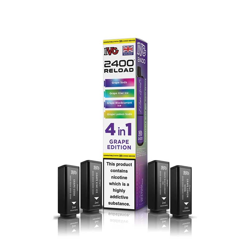IVG 2400 Reload Grape Edition Prefilled Vape Pods - 20mg - 4PK
