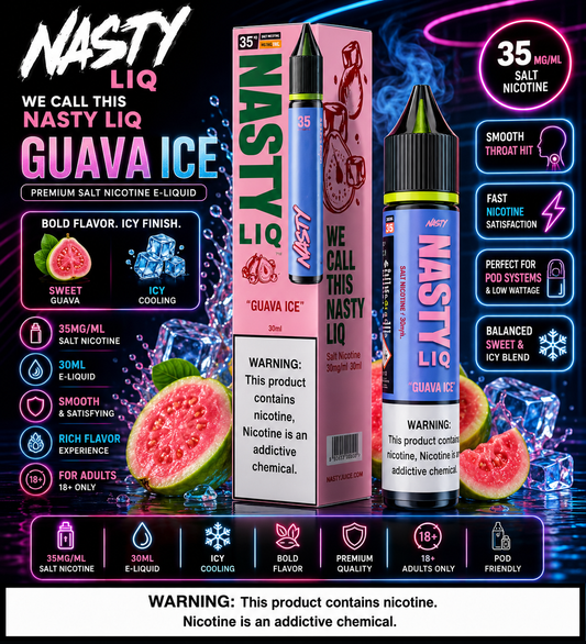 Guava Ice - Nasty Liq | 30ML Nic Salt Juice | 35MG | Vape Mash India