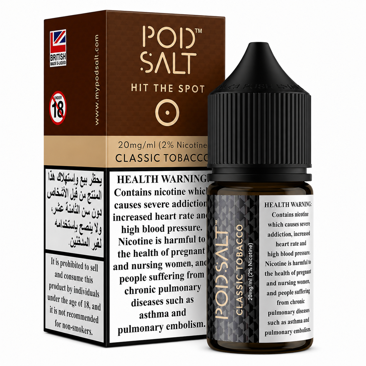 Classic Tobacco - Pod Salt Nic Salt 30ML | Vape Mash India
