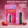 ELFBAR RAYA D3 25000 disposable vape - Strawberry Raspberry Cherry flavour