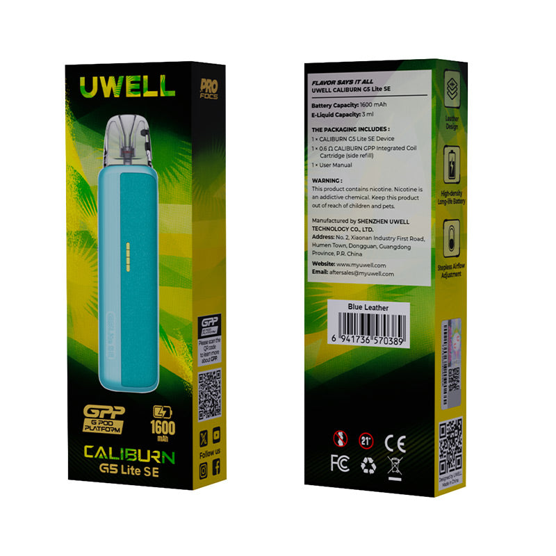 Uwell Caliburn G5 Lite SE Pod Kit | 1600mAh Battery | 35W | PRO-FOCS 4.0