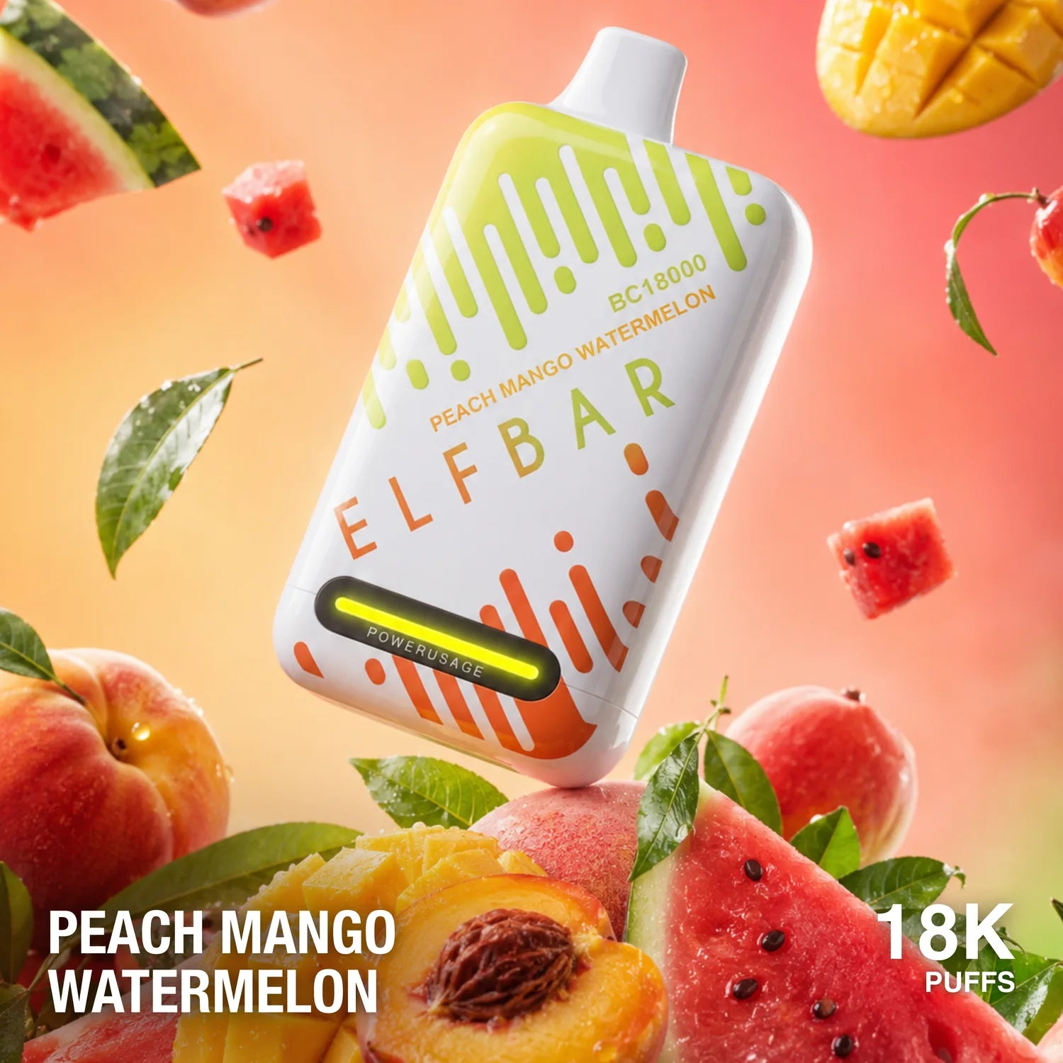 ELF BAR BC18000 Dual Mode Dual Experience disposable vape - Peach Mango Watermelon flavour