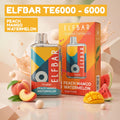 ElfBar TE6000 - 6000 disposable vape - Peach Mango Watermelon flavour