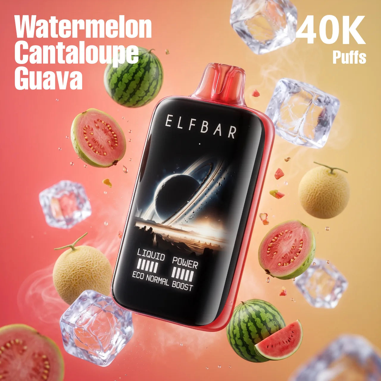 ELFBAR MoonNight 40k disposable vape - Watermelon Cantaloupe Guava flavour