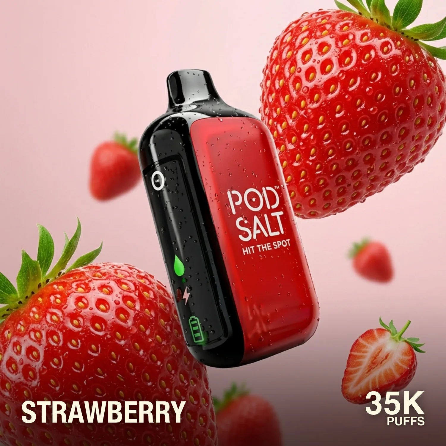 Pod Salt Hit The Spot 35000 disposable vape - Strawberry flavour