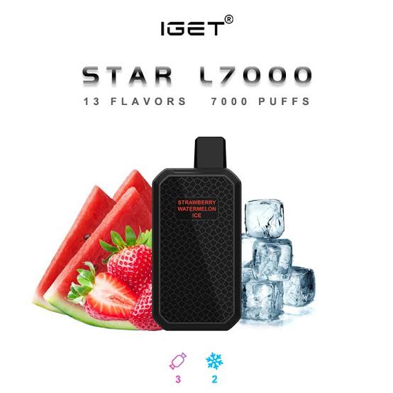 IGET Star 7000 Disposable Vape – 7,000 Puffs Rechargeable Vape with Mesh Coil, Type-C Charging & LED Star Light