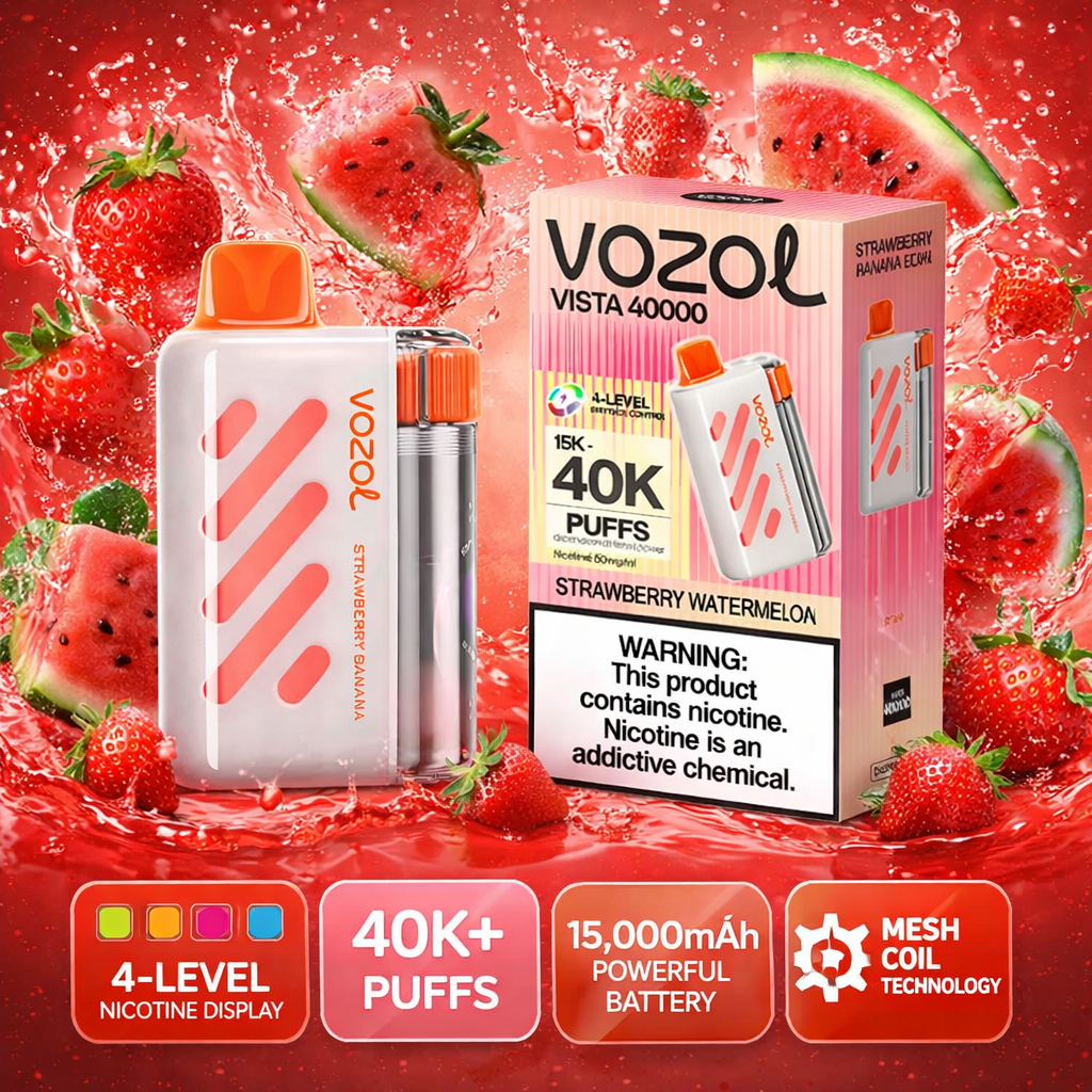 Vozol Vista 40000 Puffs Disposable Vape – Rechargeable 40K Puff Device with Dual Mesh Coil, Adjustable Airflow & 20ml E-Liquid