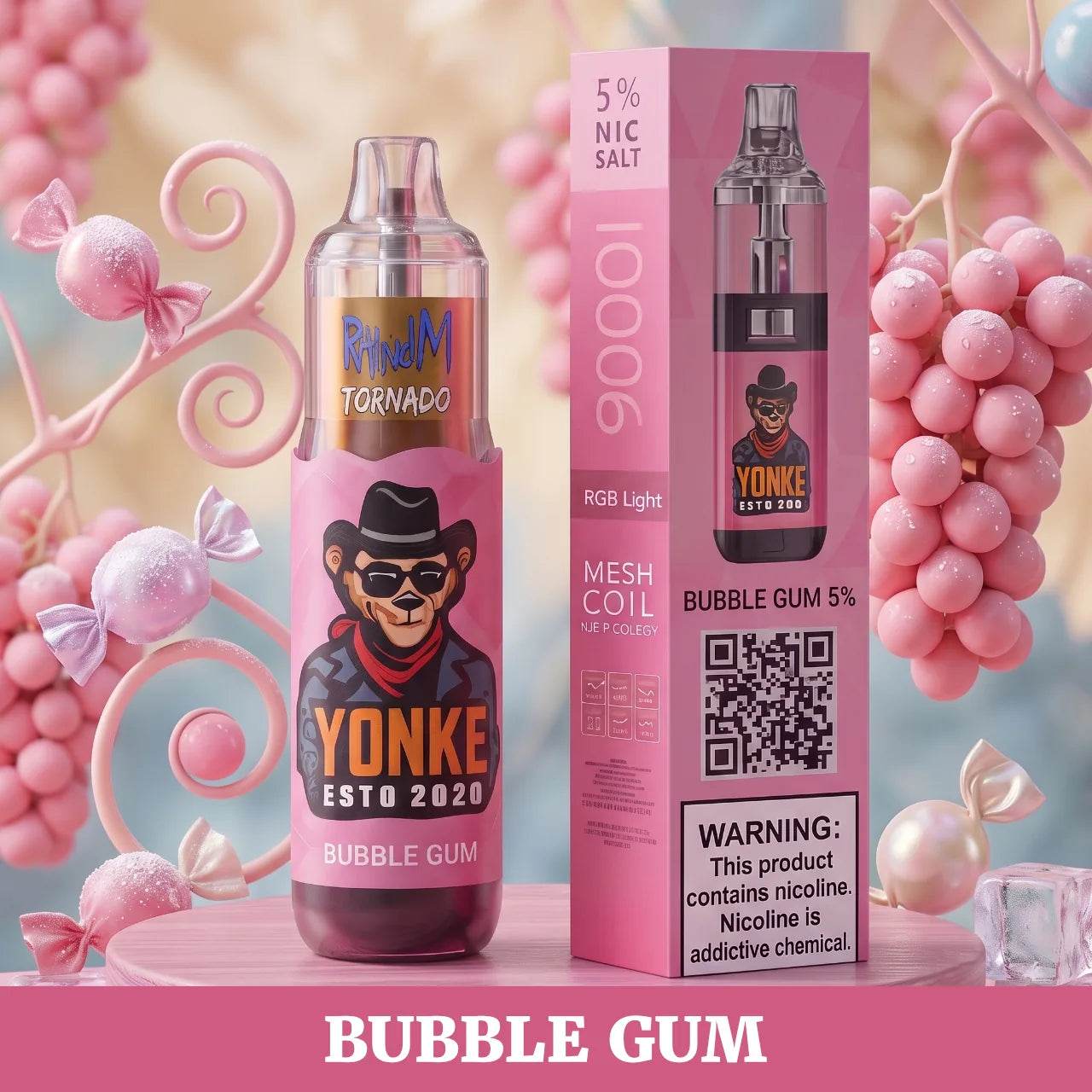 Tornado - 7000 disposable vape - Bubble Gum flavour